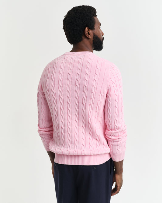 CALIFORNIA PINK, COTTON CABLE C-NECK, BACK-VIEW BY GANT AU.