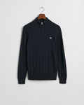 EVENING BLUE, COTTON CABLE HALF ZIP, FLAT-LAY BY GANT AU.