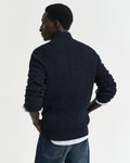 EVENING BLUE, COTTON CABLE HALF ZIP, BACK-VIEW BY GANT AU.