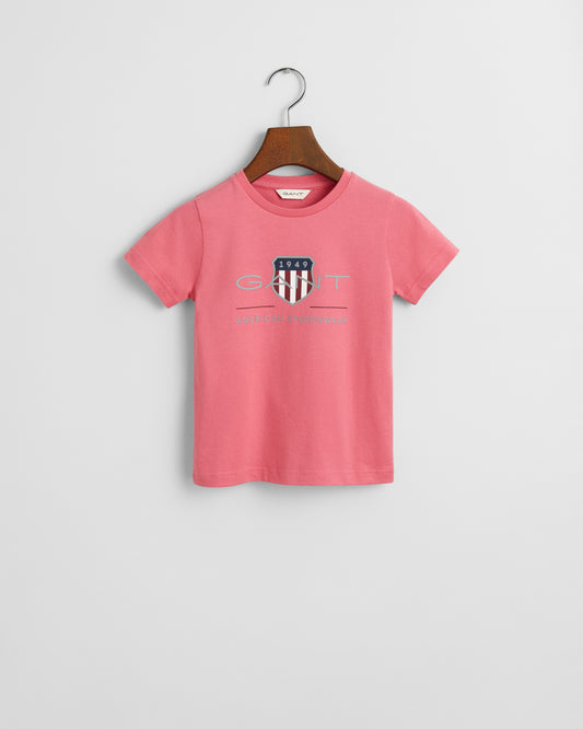 BLUSH PINK, ARCHIVE SHIELD SS T-SHIRT BY GANT AU.