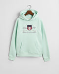FADED MINT, ARCHIVE SHIELD HOODIE BY GANT AU.
