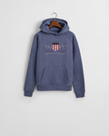 DUSTY NAVY, ARCHIVE SHIELD HOODIE BY GANT AU.