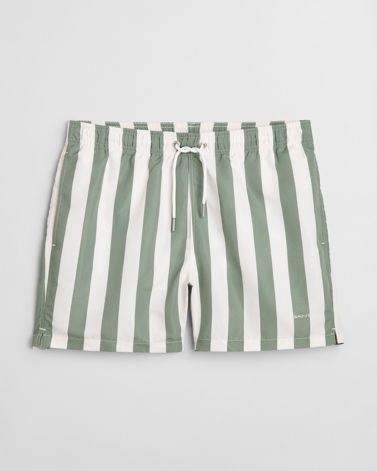 KALAMATA GREEN, BLOCK STRIPE SWIM SHORTS, FRONT-VIEW BY GANT AU.