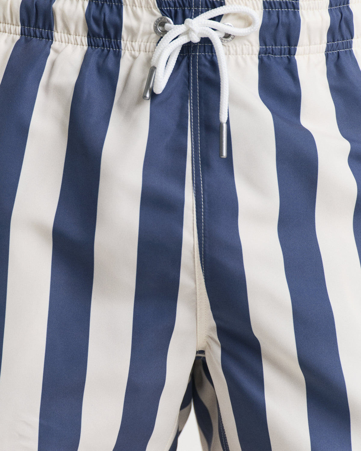 DUSTY NAVY, BLOCK STRIPE SWIM SHORTS, CLOSE-UP BY GANT AU.