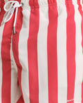 WATERMELON RED, BLOCK STRIPE SWIM SHORTS, CLOSE-UP BY GANT AU.