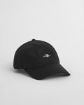 BLACK, SHIELD COTTON TWILL CAP BY GANT AU.