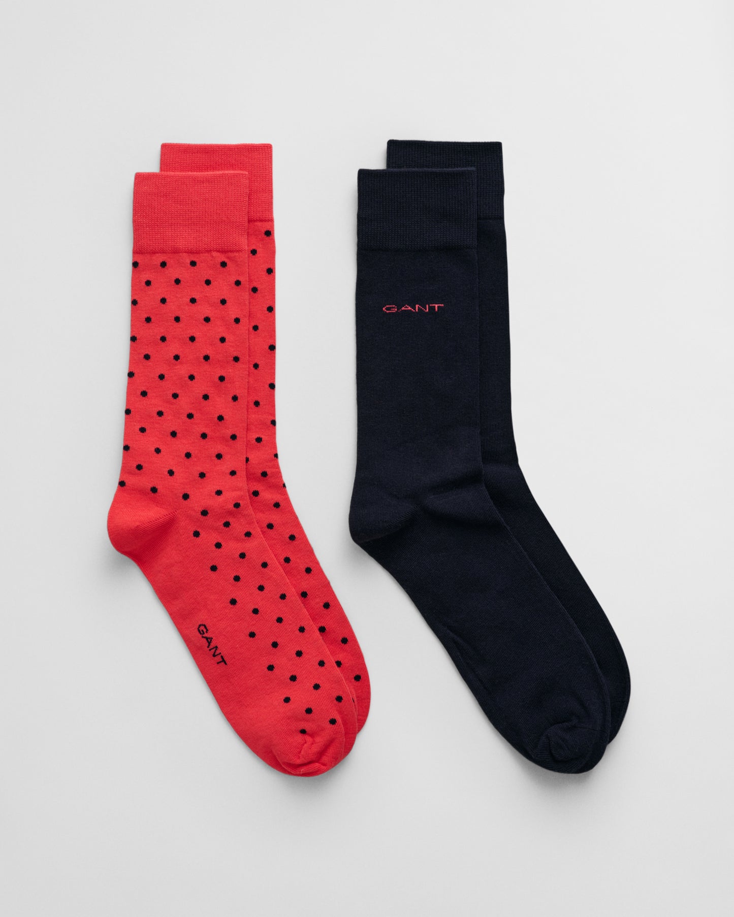 WATERMELON RED, DOT AND SOLID SOCKS 2-PACK BY GANT AU.