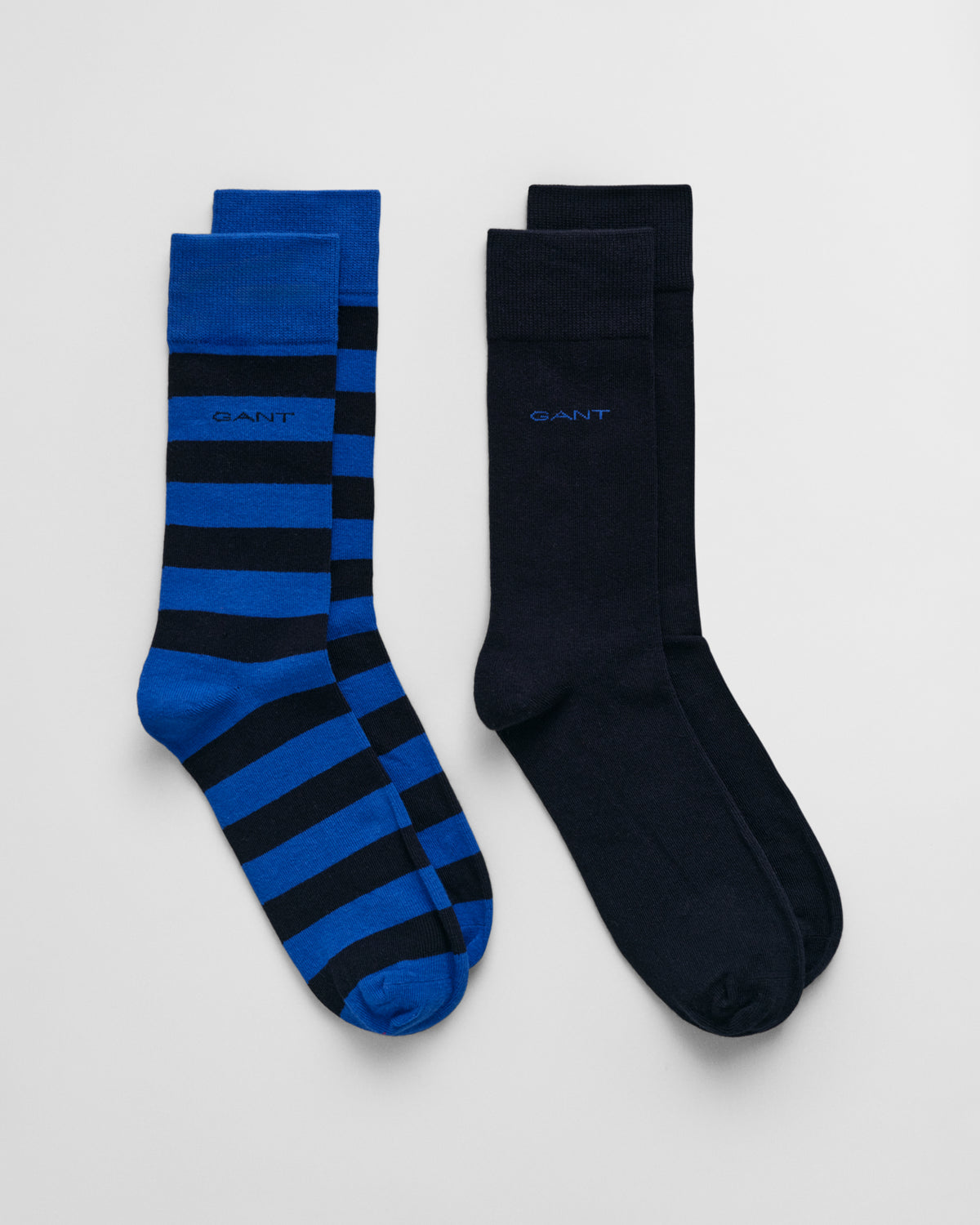 LAPIS BLUE, BARSTRIPE AND SOLID SOCKS 2-PACK BY GANT AU.
