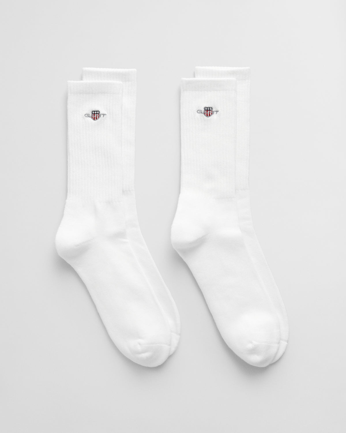 WHITE, SHIELD SPORT SOCKS 2-PACK BY GANT AU.