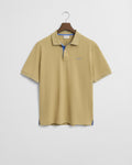 WOODY BEIGE, REG CONTRAST PIQUE SS POLO BY GANT AU.
