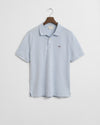 ICE BLUE MELANGE, REG SHIELD SS PIQUE POLO BY GANT AU.