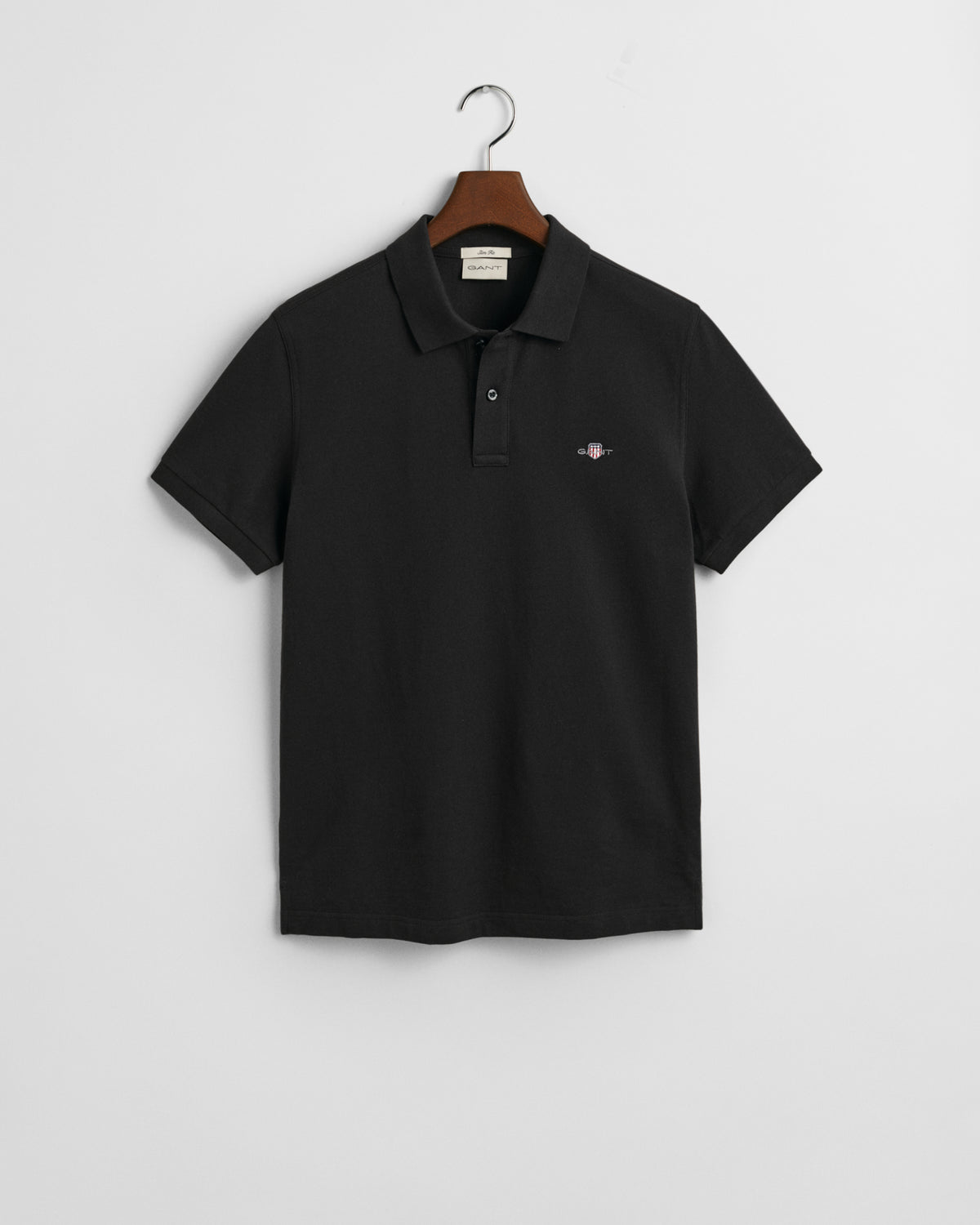 BLACK, SLIM SHIELD SS PIQUE POLO BY GANT AU.