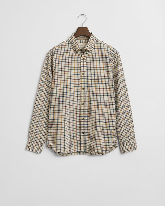MAHOGANY BROWN, REG TWILL CHECK SHIRT BY GANT AU.