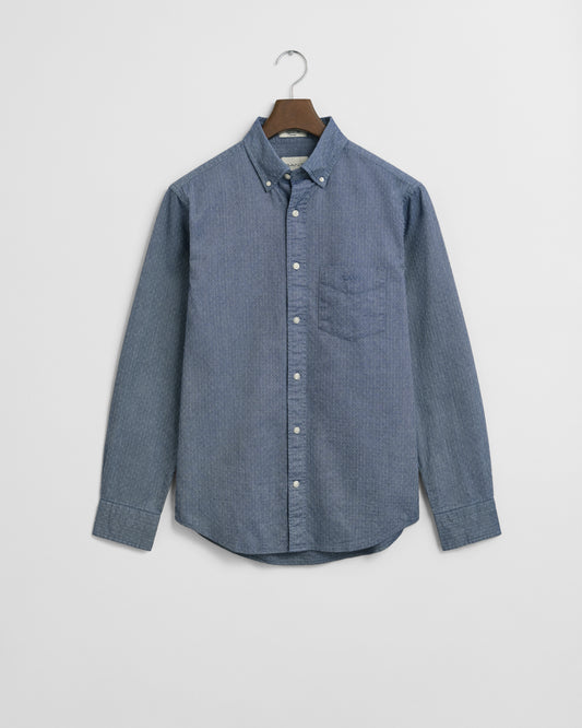 PERSIAN BLUE, REG OXFORD DOBBY DOT SHIRT BY GANT AU.