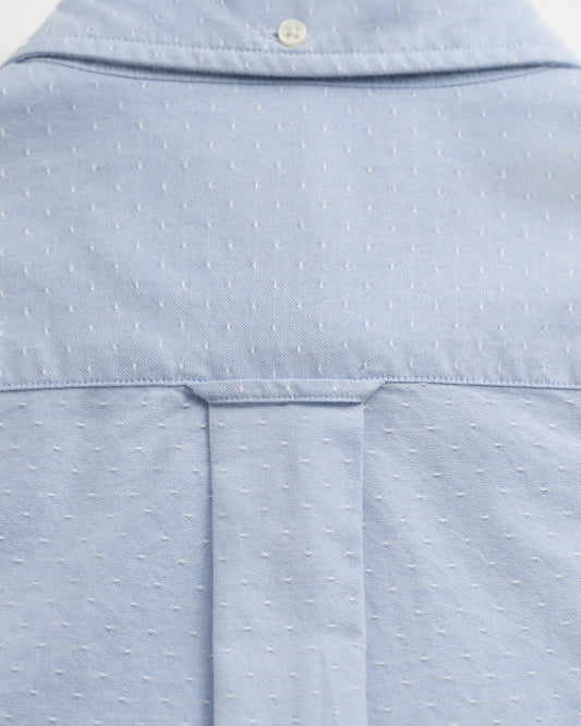 LIGHT BLUE, REG OXFORD DOBBY DOT SHIRT, CLOSE-UP BY GANT AU.