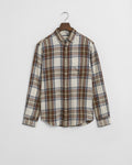 CREAM, REG WINDBLOWN FLANNEL CHECK SHIRT BY GANT AU.