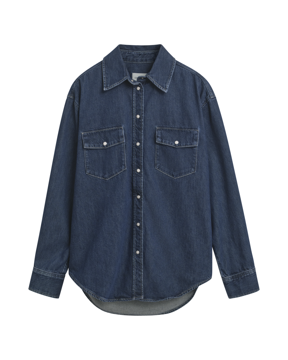 DARK BLUE WORN IN, REL POCKET DENIM SHIRT BY GANT AU.