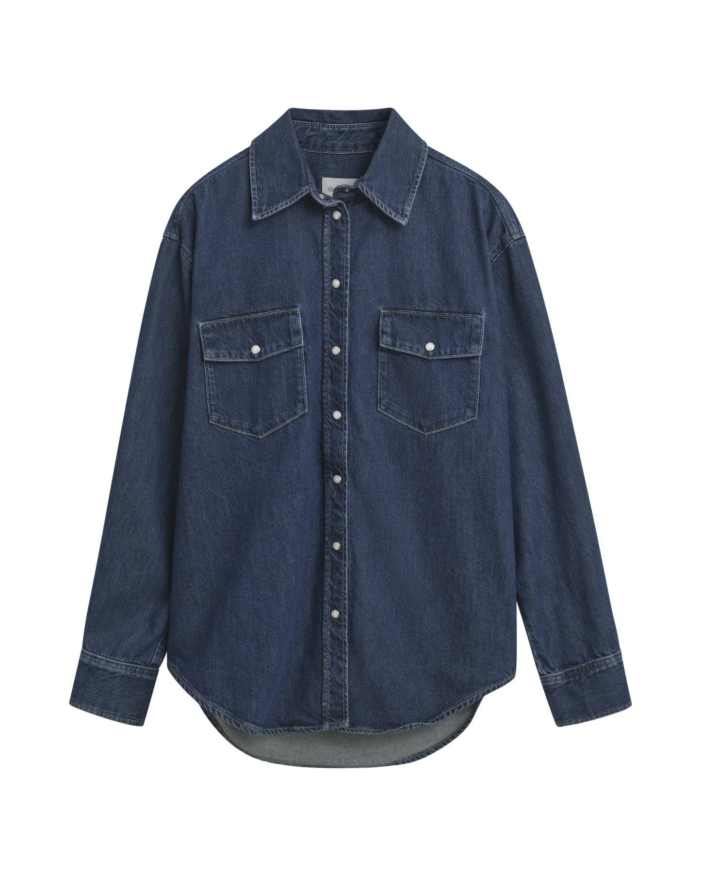 DARK BLUE WORN IN, REL POCKET DENIM SHIRT BY GANT AU.