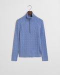 CLEAR SKY, STRETCH COTTON CABLE HALF-ZIP BY GANT AU.