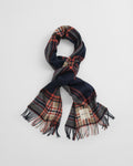 EVENING BLUE, TARTAN CHECK WOOL SCARF, BACK-VIEW BY GANT AU.