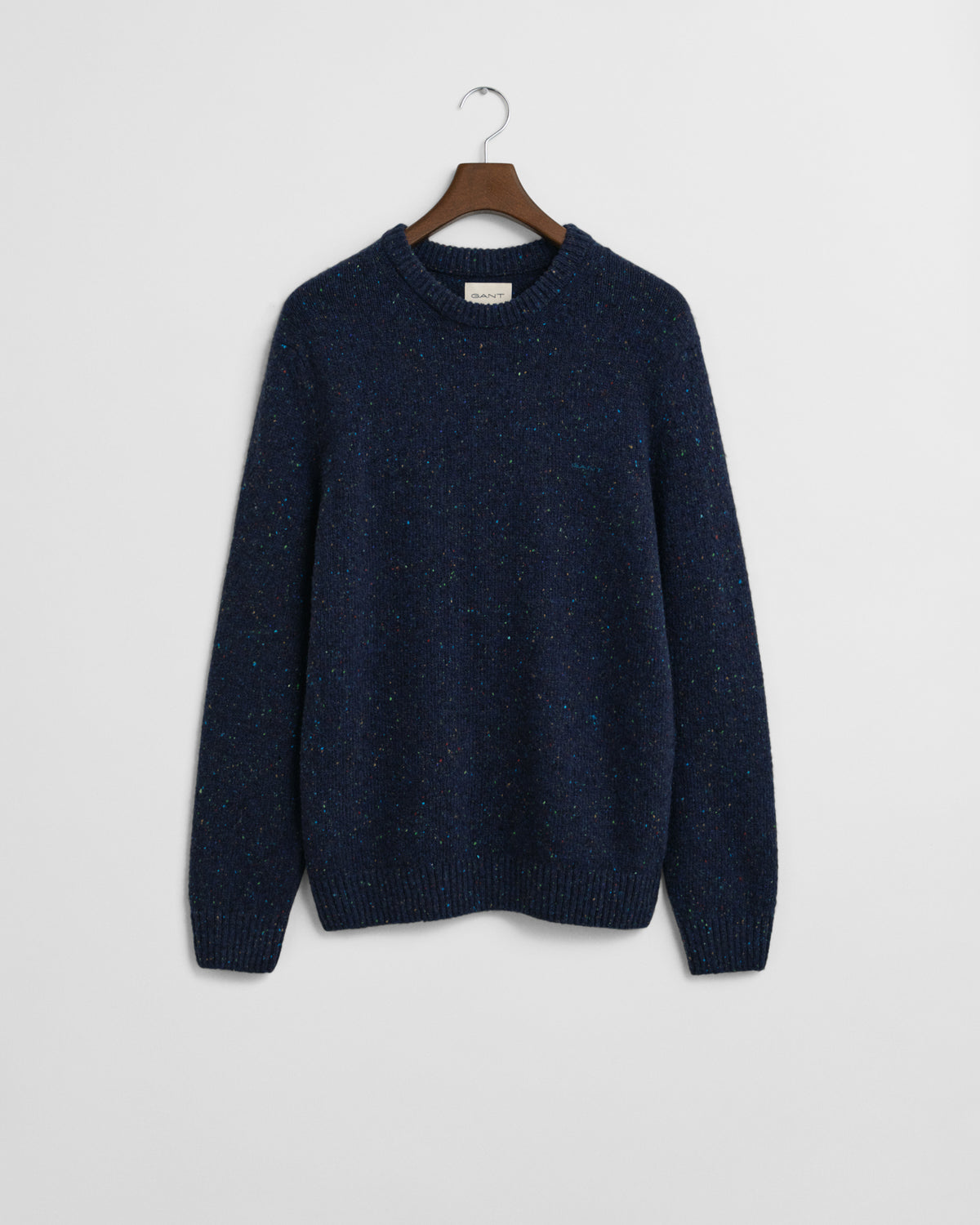 EVENING BLUE, WOOL BLEND NEPS C-NECK BY GANT AU.