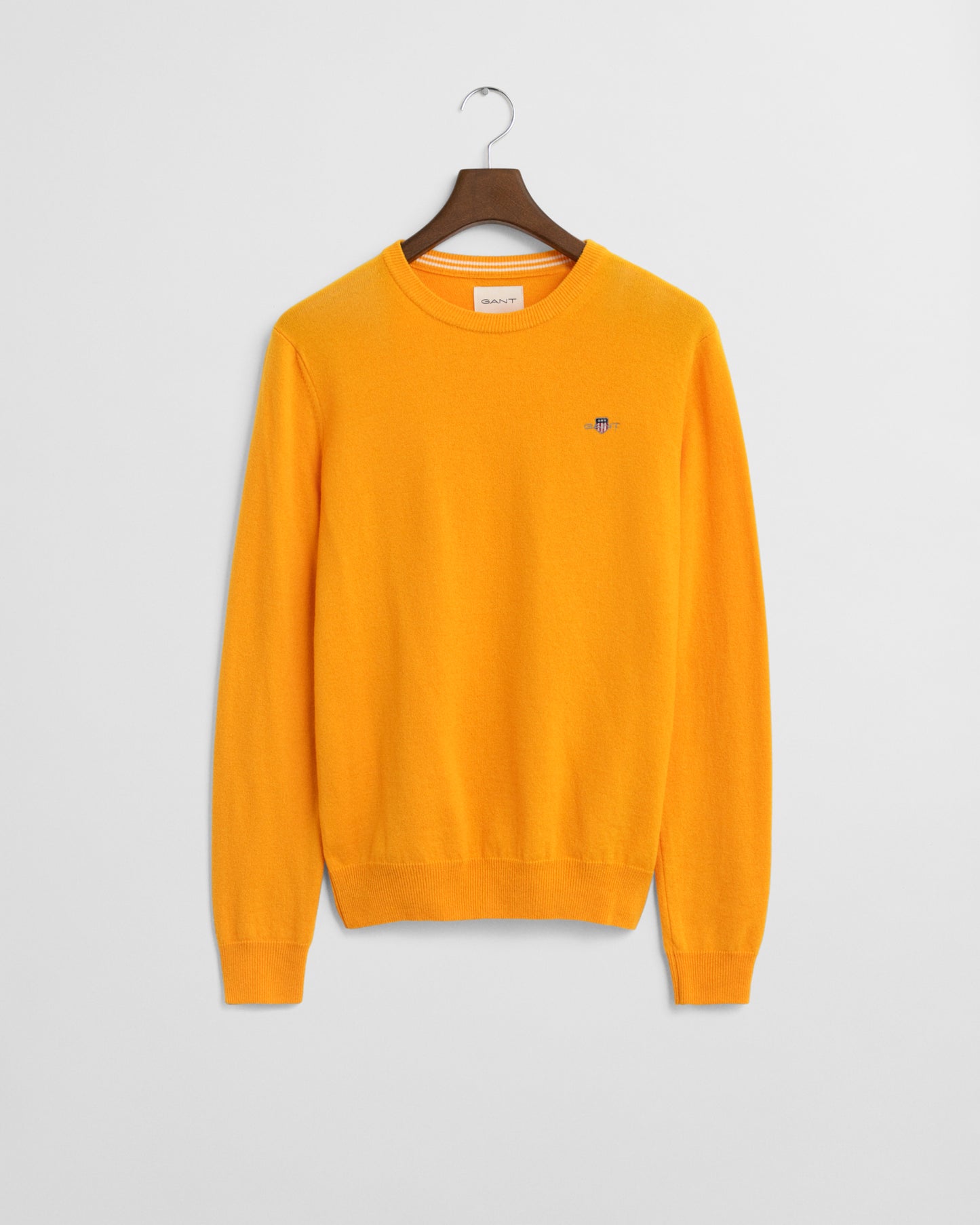 YELLOW LICHEN, SUPERFINE LAMBSWOOL C-NECK BY GANT AU.