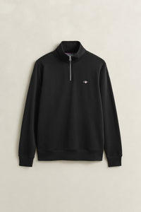 BLACK, REG SHIELD HALF ZIP SWEAT BY GANT AU.