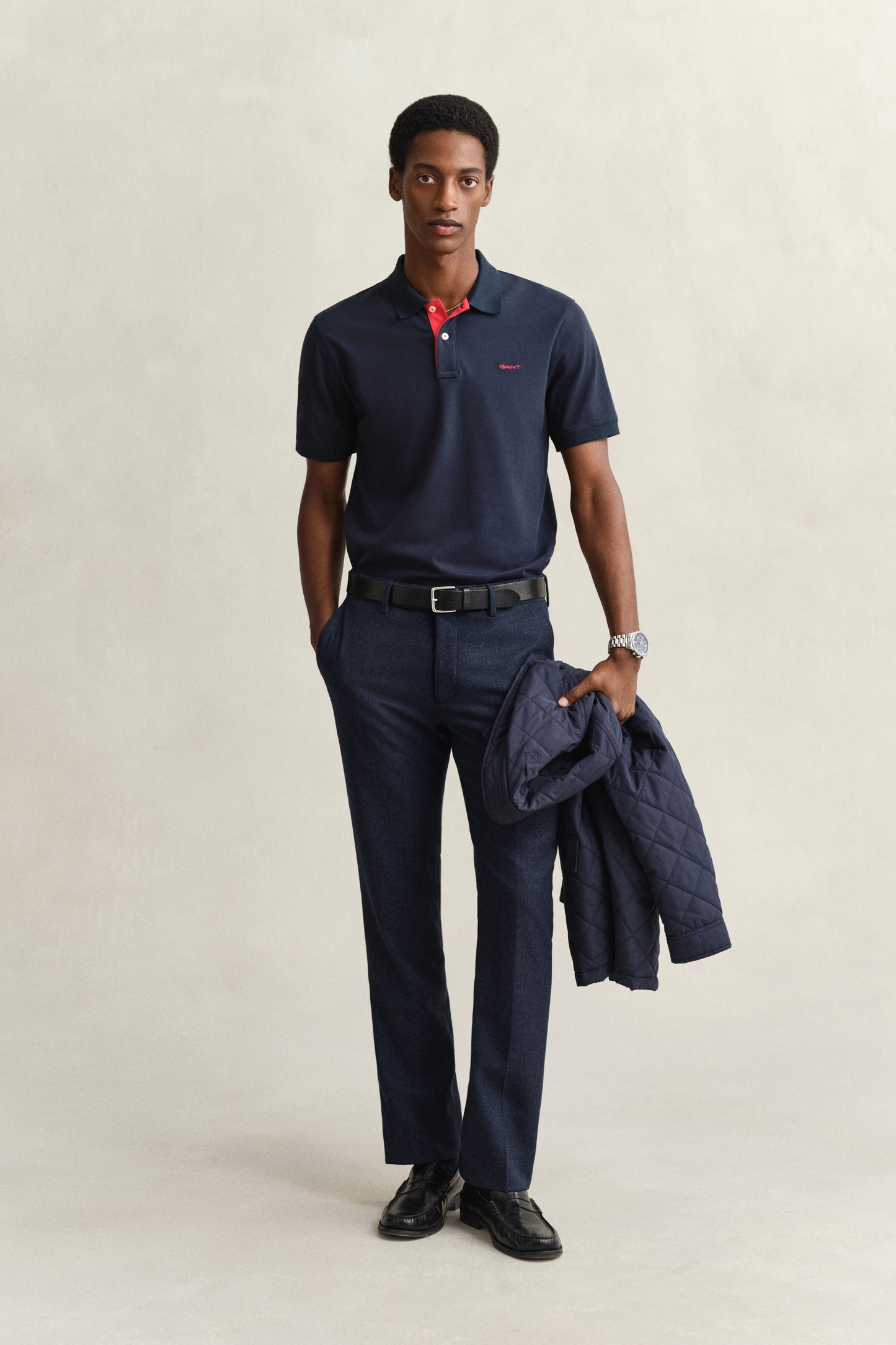 EVENING BLUE, Contrast Polo Shirt BY GANT AU.