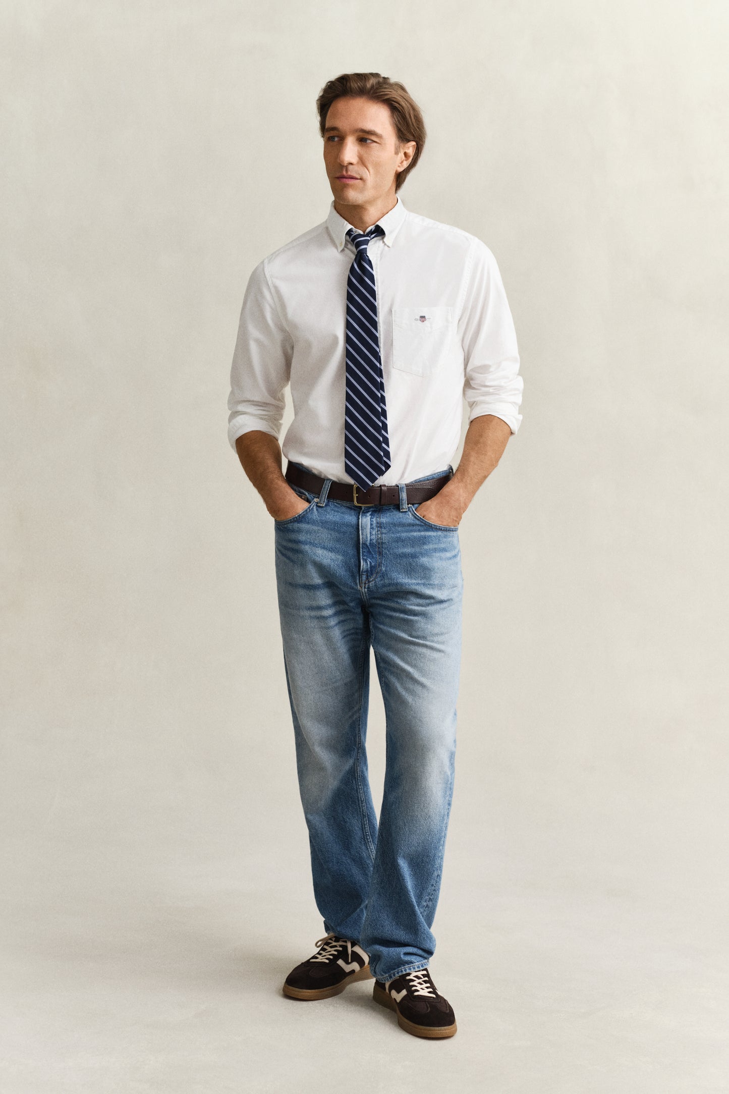 WHITE, REG CLASSIC OXFORD SHIRT BY GANT AU.