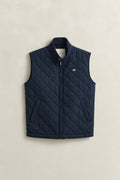 EVENING BLUE, QUILTED WINDCHEATER VEST, FLAT-LAY BY GANT AU.