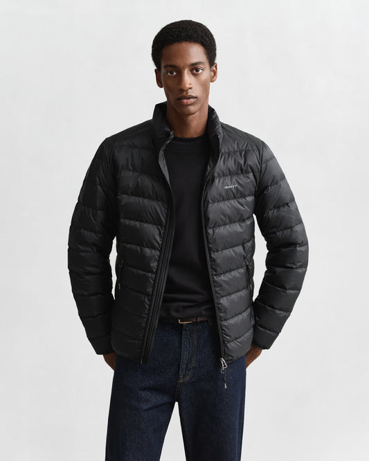 BLACK, LIGHT DOWN JACKET, FRONT-VIEW BY GANT AU.