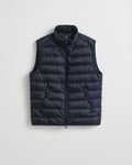 EVENING BLUE, LIGHT DOWN VEST, FLAT-LAY BY GANT AU.