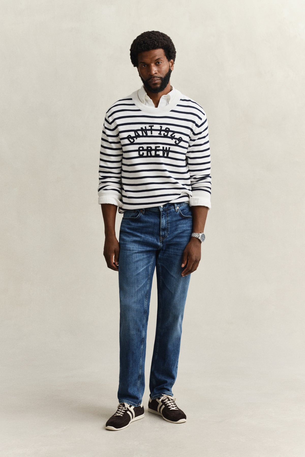 MID BLUE BROKEN IN, Classic Regular Denim Jeans BY GANT AU.