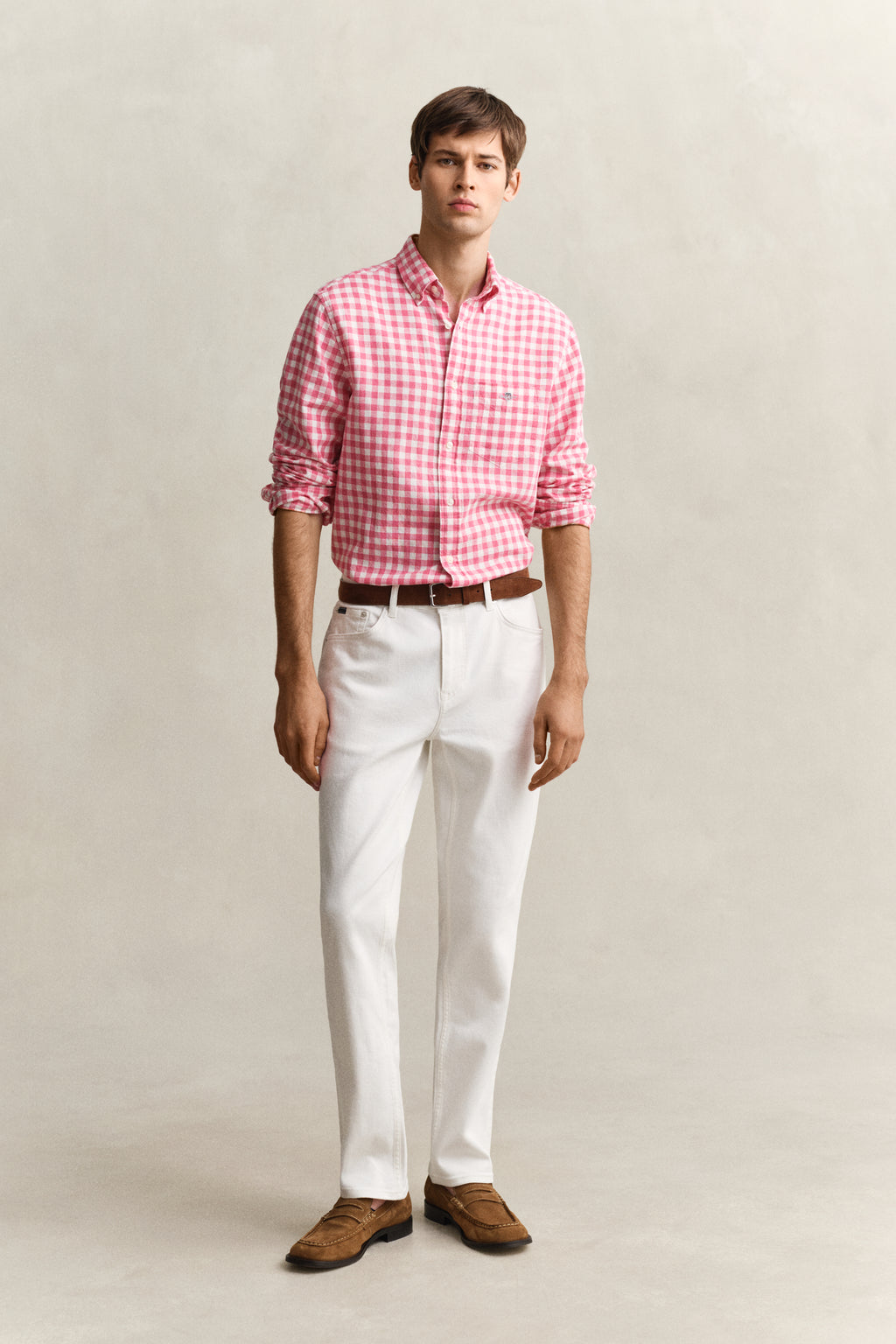 EGGSHELL, Regular White jeans, FRONT-VIEW BY GANT AU.