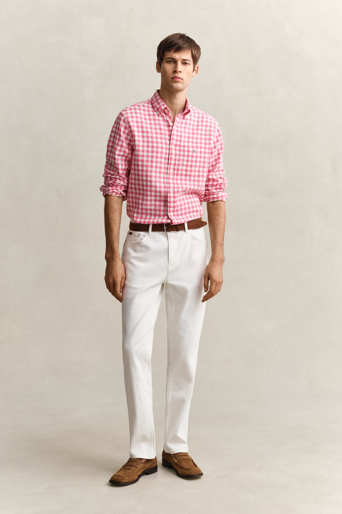 EGGSHELL, Regular White jeans, FRONT-VIEW BY GANT AU.