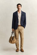 DARK KHAKI, Classic Slim Chinos BY GANT AU.