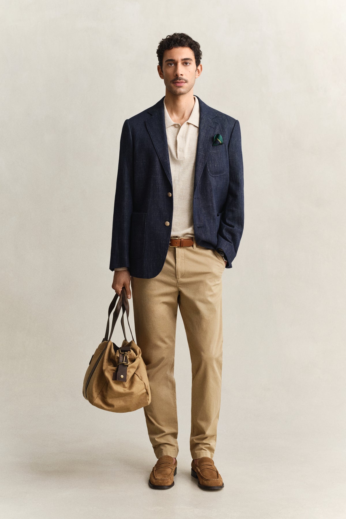DARK KHAKI, Classic Slim Chinos BY GANT AU.
