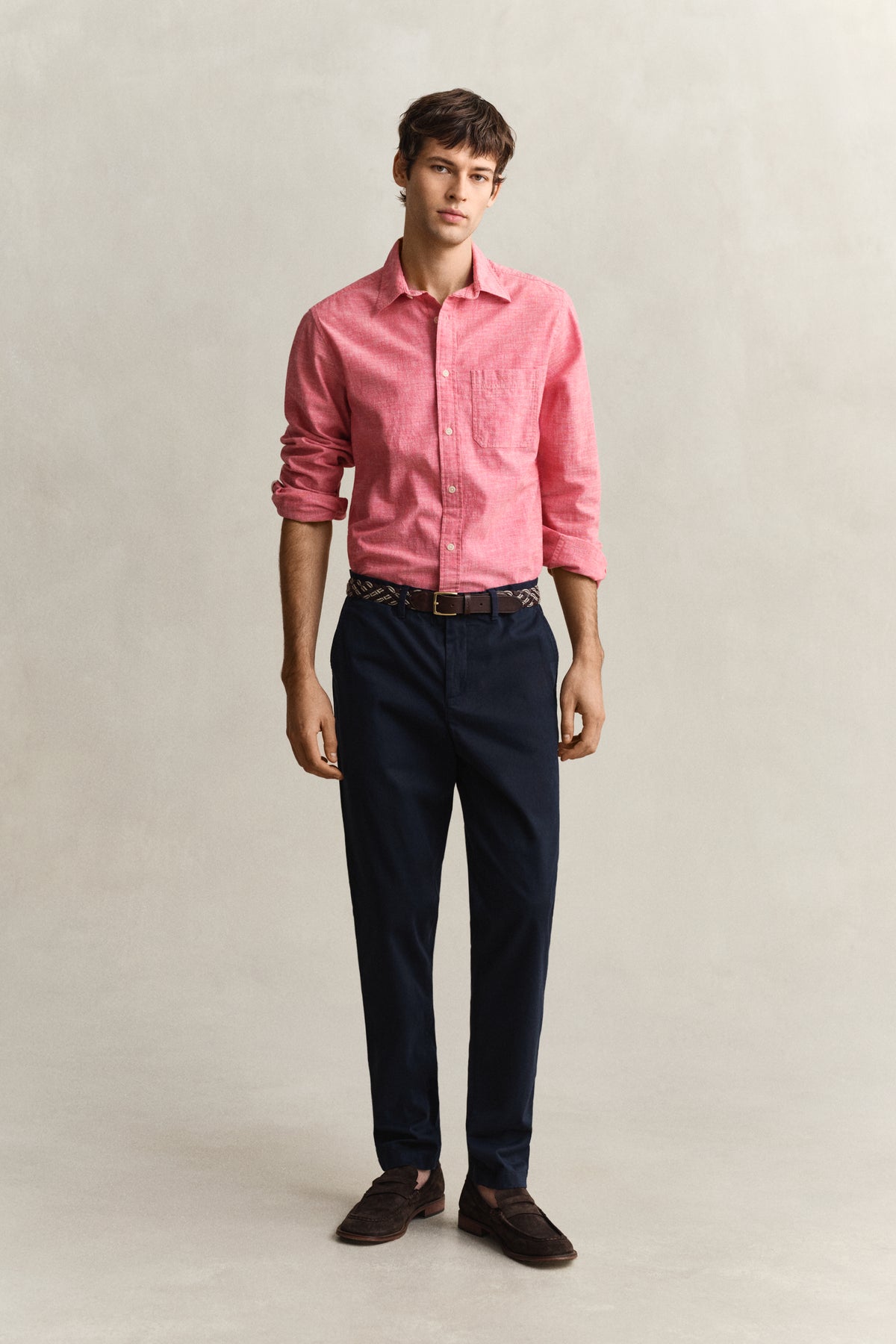 EVENING BLUE, Classic Slim Chinos, FRONT-VIEW BY GANT AU.