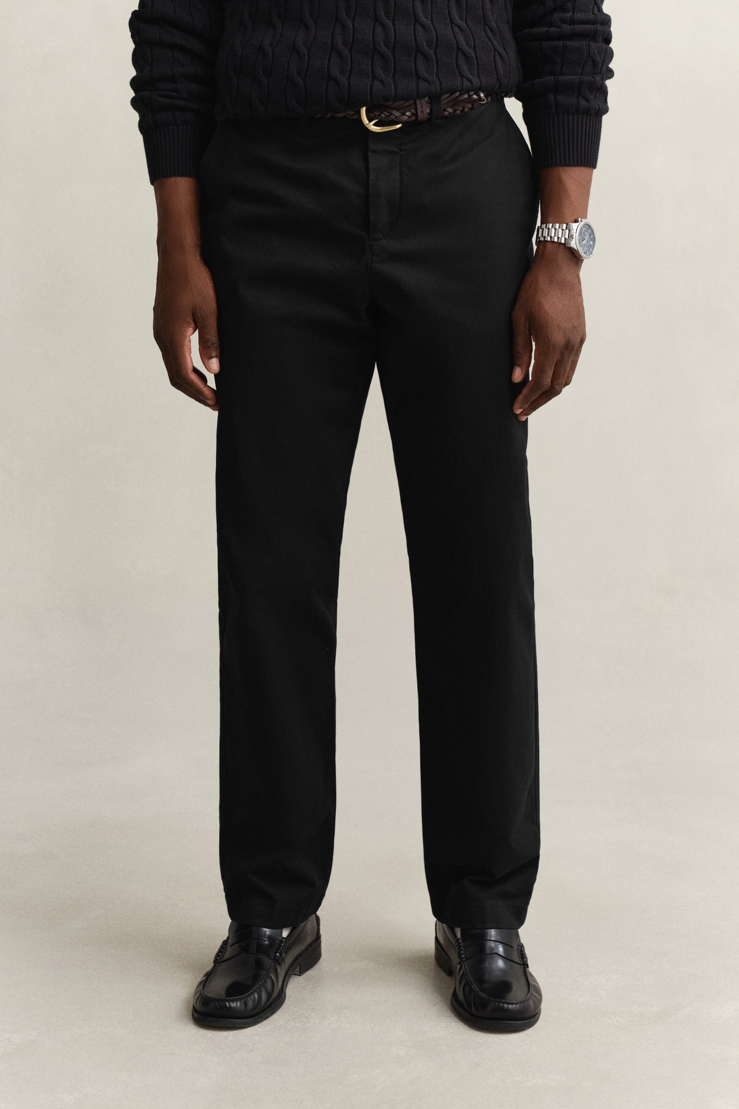 MODEL WEARING Classic Regular Chinos