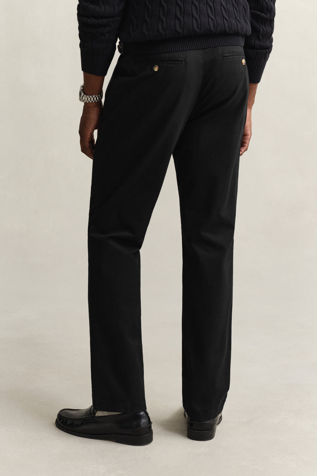 BLACK, Classic Regular Chinos, BACK-VIEW BY GANT AU.