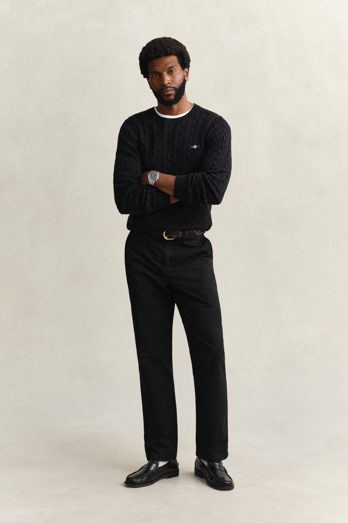 BLACK, Classic Regular Chinos BY GANT AU.