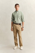 DARK KHAKI, Classic Regular Chinos, FRONT-VIEW BY GANT AU.