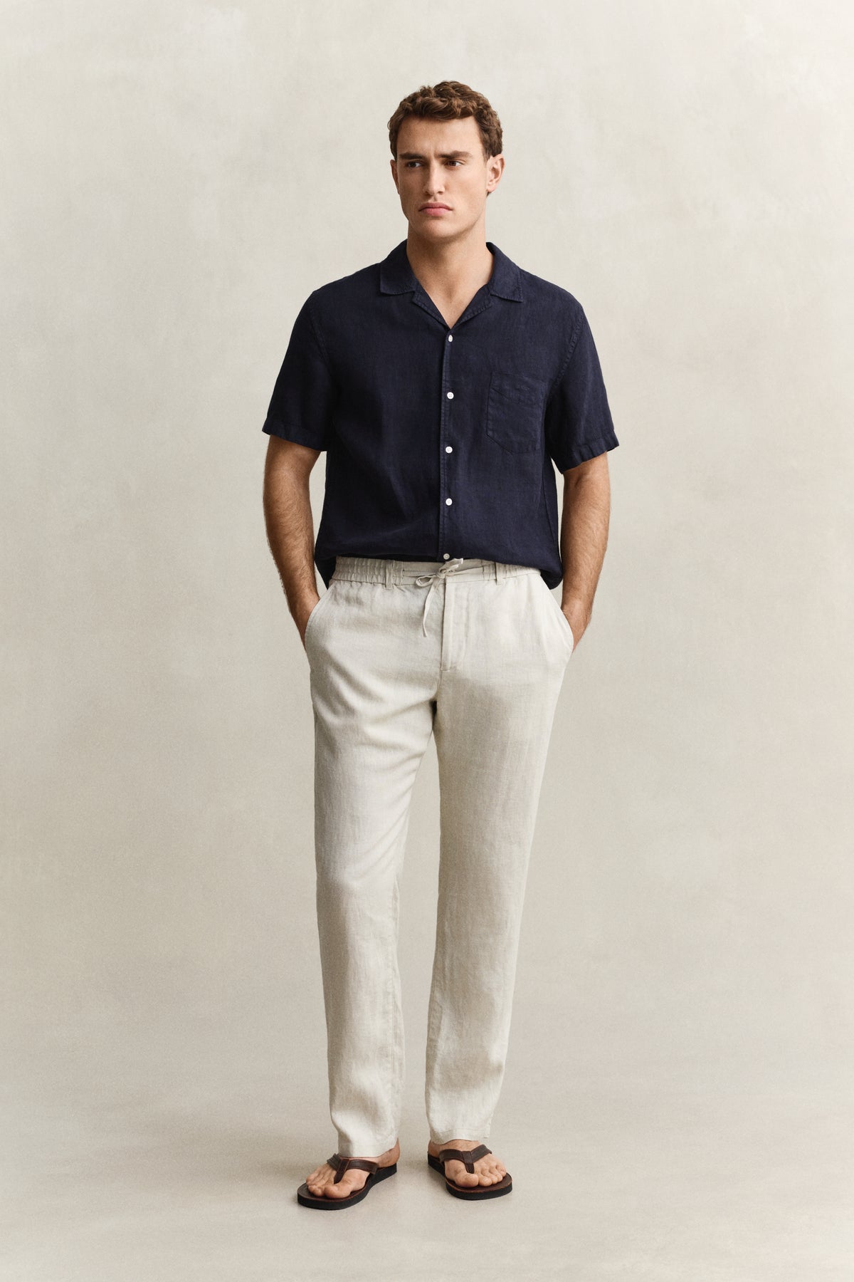  SAND, Linen Pants BY GANT AU.