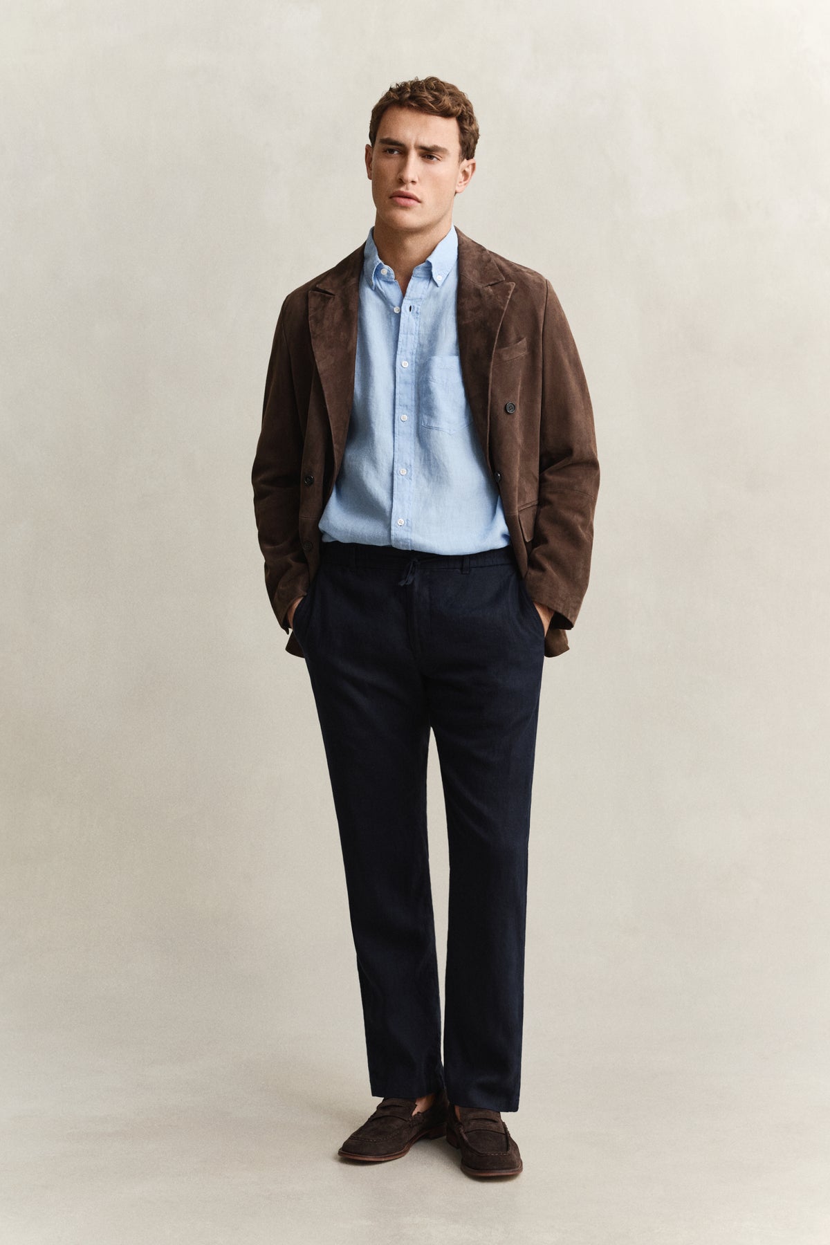EVENING BLUE, Linen Pants BY GANT AU.