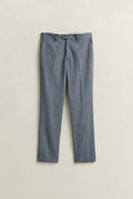 MARINE, INDIGO HERRINGBONE SUIT PANTS, FLAT-LAY BY GANT AU.