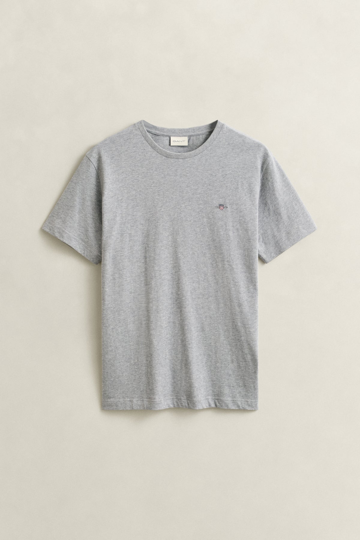 GREY MELANGE, Shield T-Shirt, FRONT-VIEW BY GANT AU.
