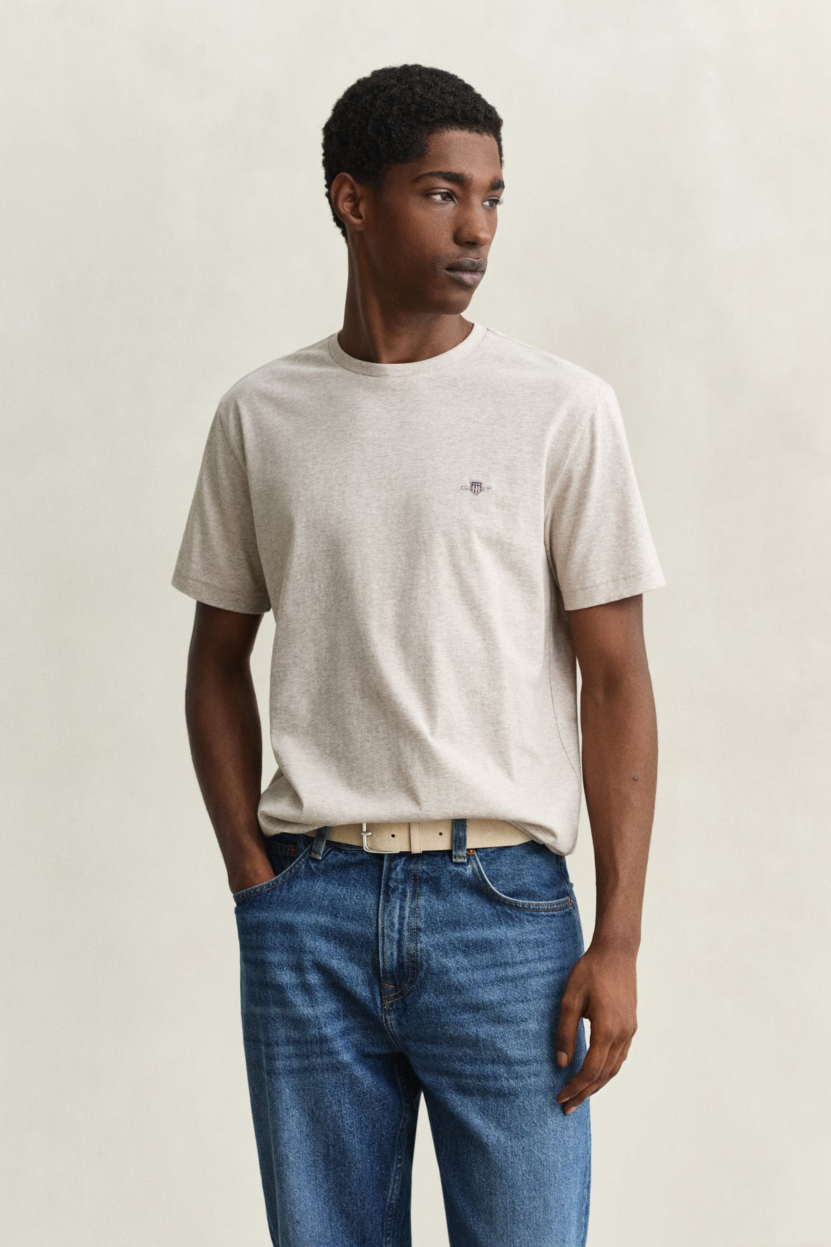 SEED MELANGE, Shield T-Shirt, FRONT-VIEW BY GANT AU.