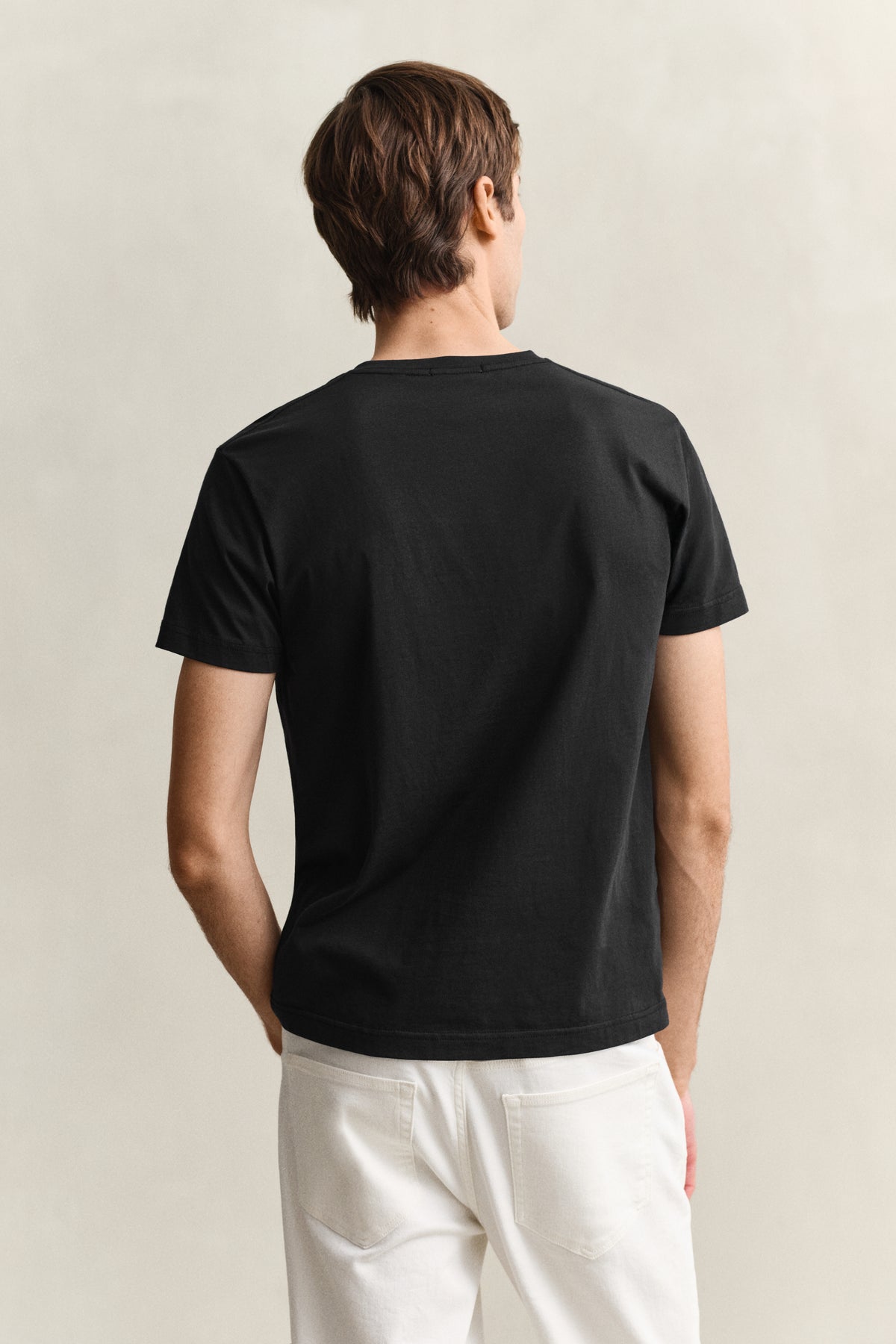 BLACK, Slim Shield T-Shirt, BACK-VIEW BY GANT AU.