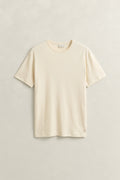 CREAMED WHITE, INTERLOCK SS TSHIRT, FLAT-LAY BY GANT AU.