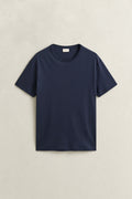 EVENING BLUE, INTERLOCK SS TSHIRT, FLAT-LAY BY GANT AU.